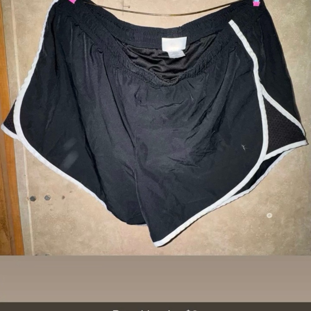 Danskin Women's Athletic Shorts in Black with White Trim